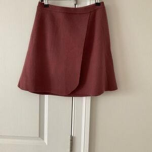 Zara Asymmetrical Skirt in Deep Red